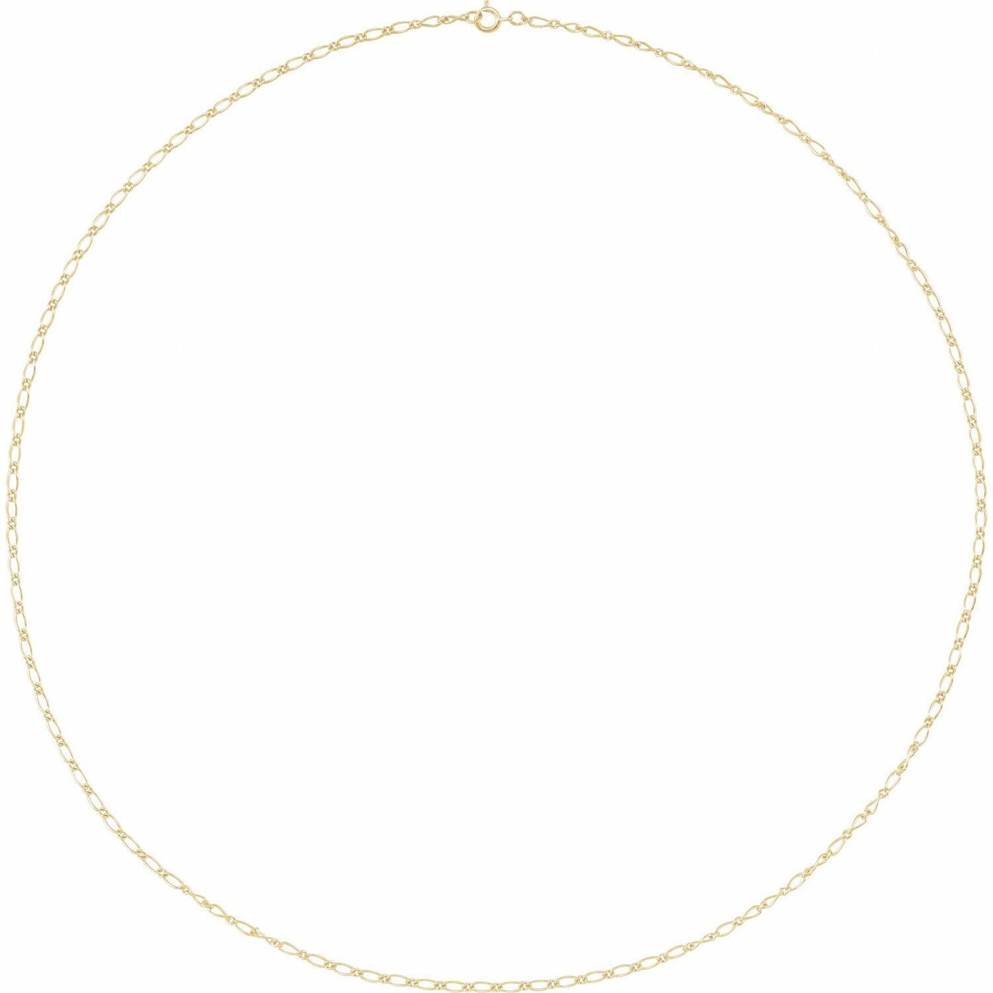 14k Yellow Gold 1.5 mm Figaro 20" Chain Necklace Fine Gift for Women