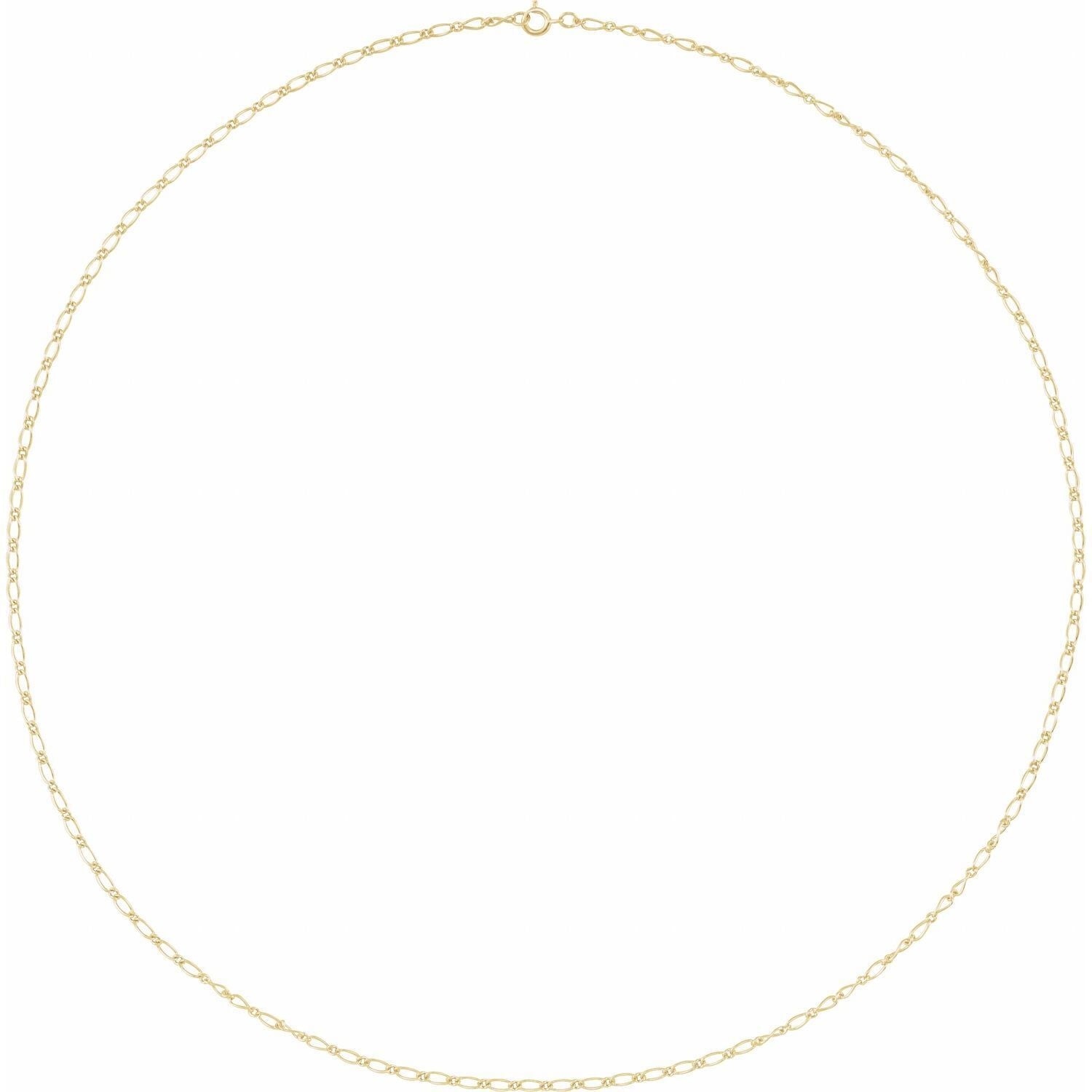 14k Yellow Gold 1.5 mm Figaro 20" Chain Necklace Fine Gift for Women