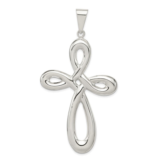 Sterling Silver Rhodium-plated Cross Pendant Holiday Gift for Women