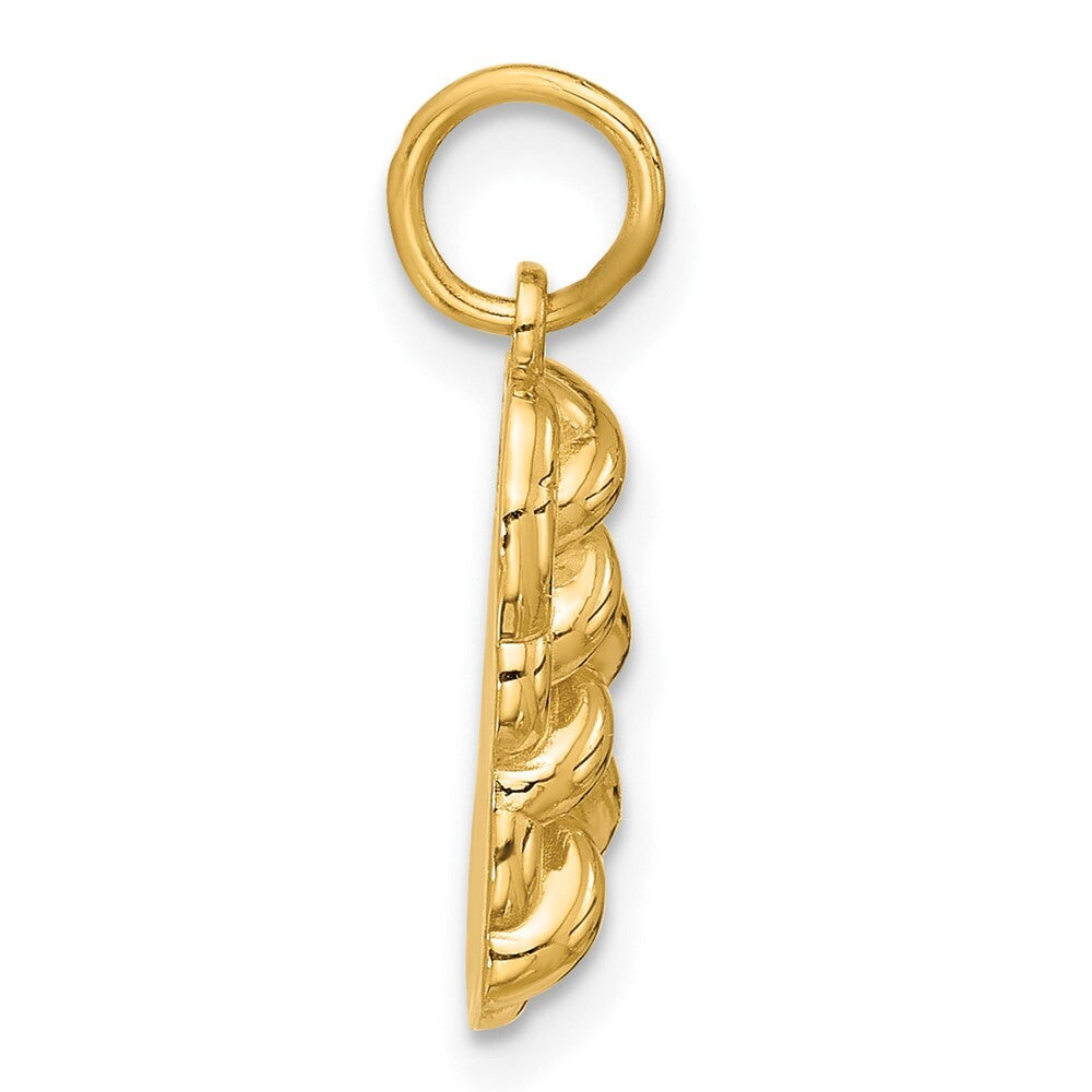 14k Yellow Gold Fancy Challah Pendant for Women