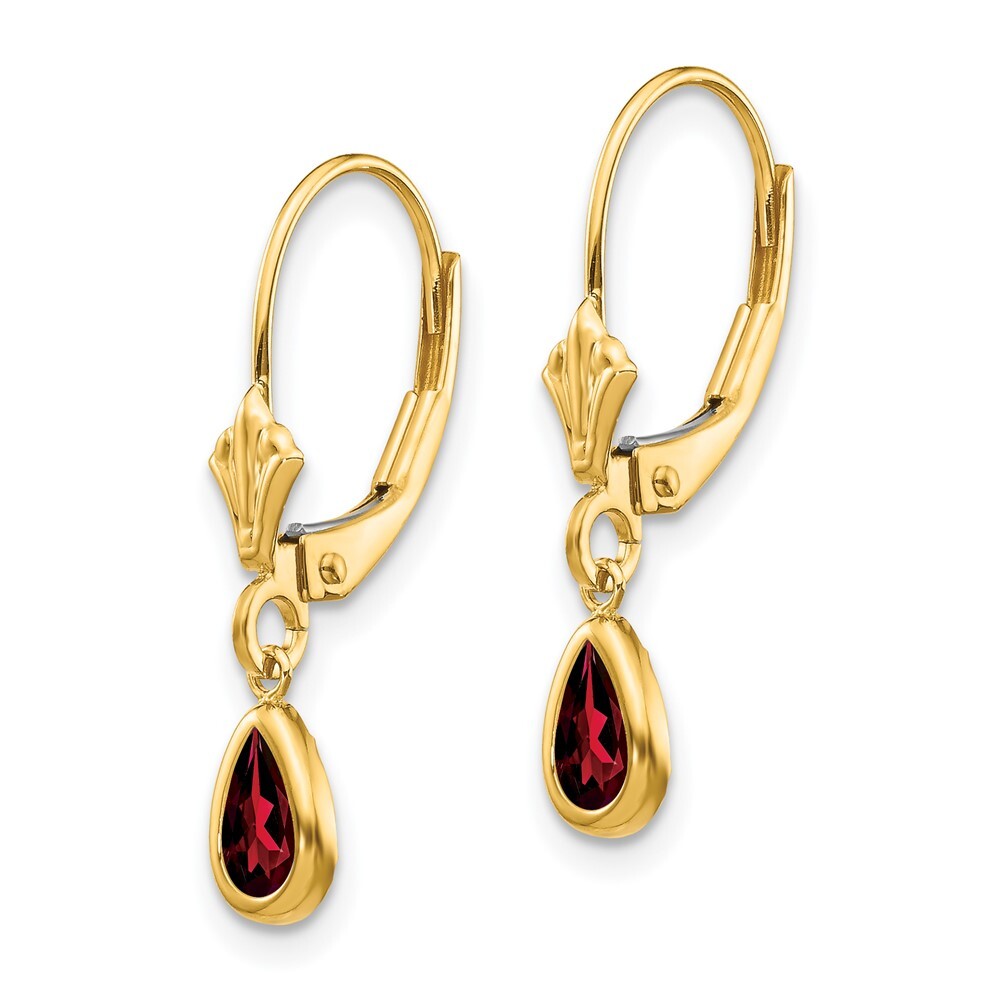 14k Yellow Gold 6x4mm Garnet/January Stud Earrings Gift for Women