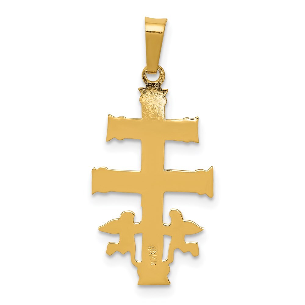 14k Two-tone Gold Cara Vaca Crucifix Pendant for Women