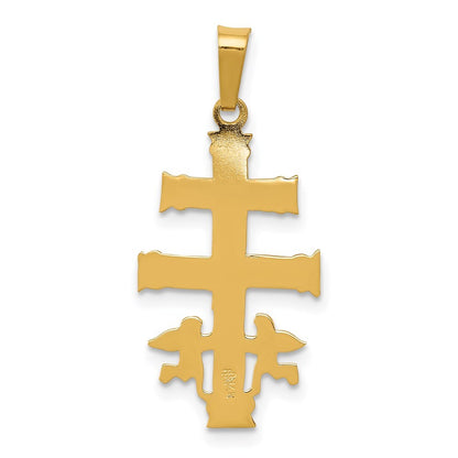 14k Two-tone Gold Cara Vaca Crucifix Pendant for Women