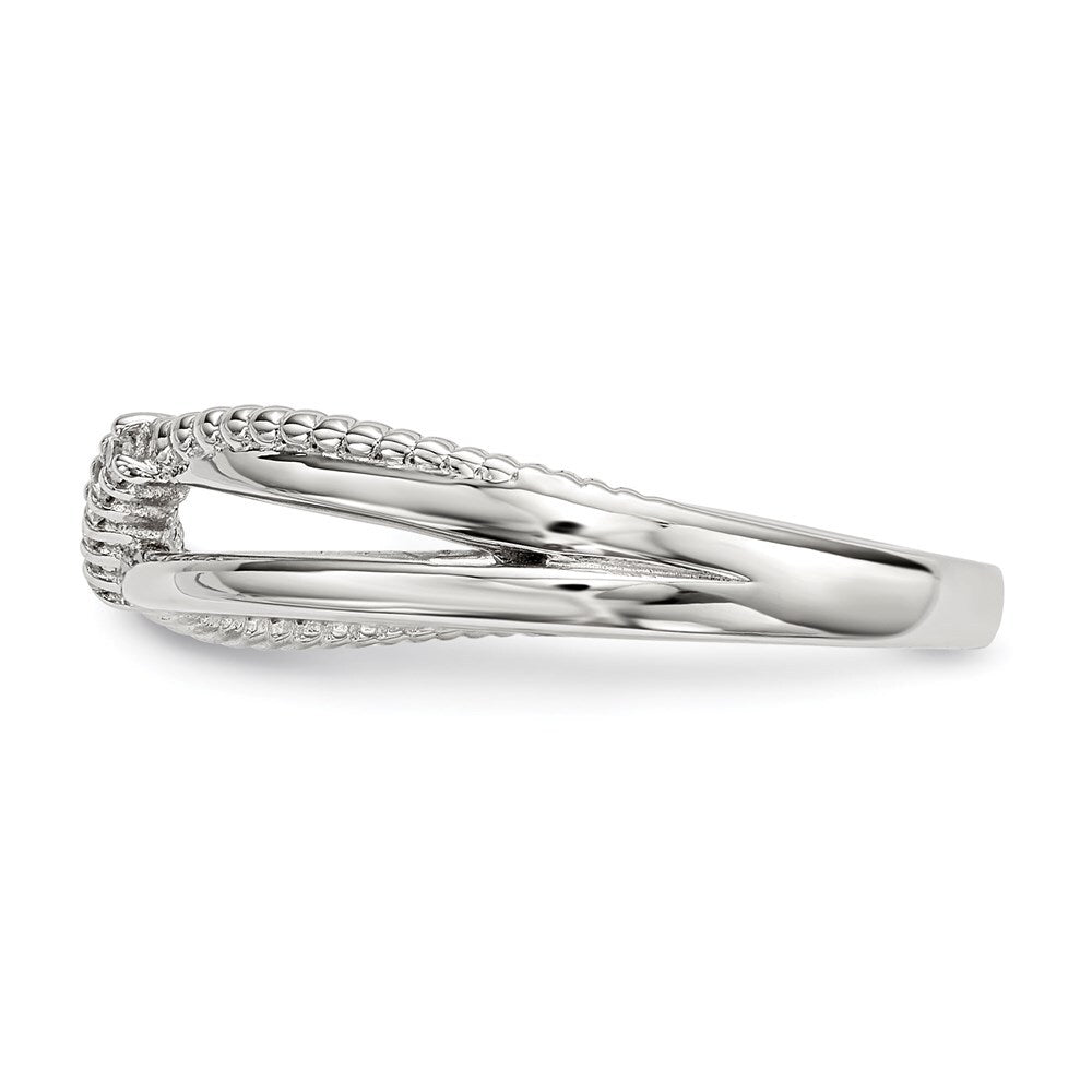 Sterling Silver Cubic Zirconia Ring Size 8