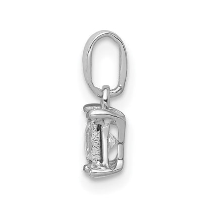 14k White Gold 1/5ct. Diamond Square Pendant for Women