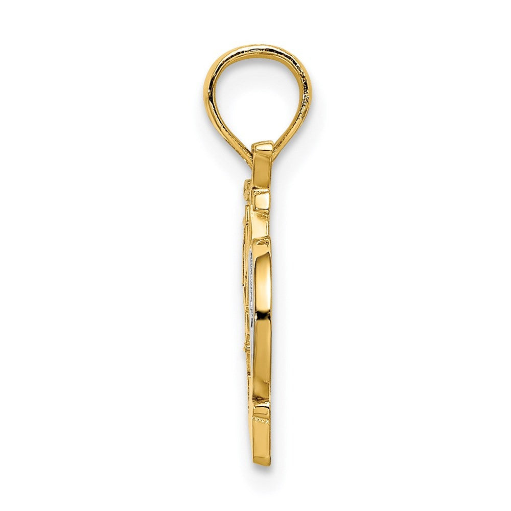14k Yellow Gold with White Rhodium OCEAN CITY, NJ Bicycle Charm