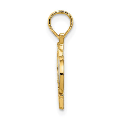 14k Yellow Gold with White Rhodium OCEAN CITY, NJ Bicycle Charm