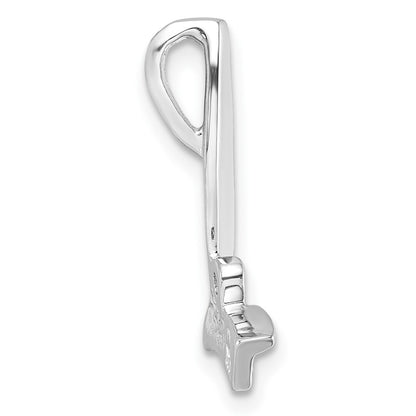 14k White Gold Peg Set Slide Pendant Mounting for Women