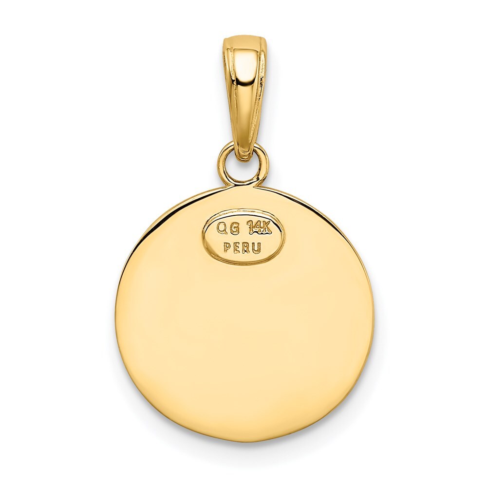 14k Yellow Gold Saint Christopher Medal Charm Pendant for Women