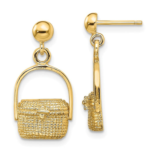 14k Yellow Gold Nantucket Basket Earrings