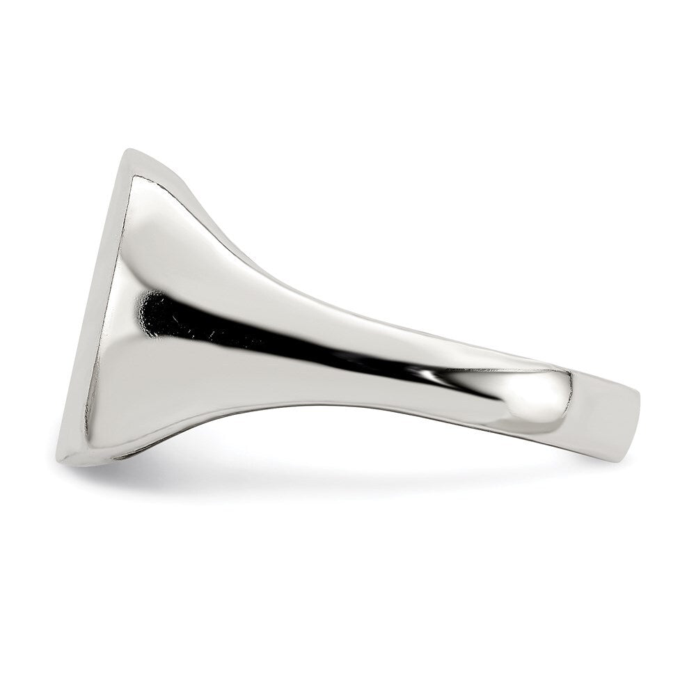 Sterling Silver 11x14mm Solid Back Signet Ring Size 6