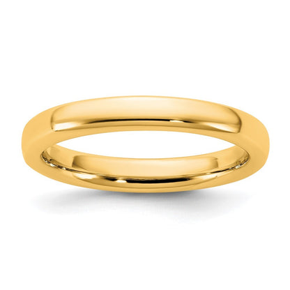 14K Yellow Gold 3mm European Comfort Fit Band Size 8
