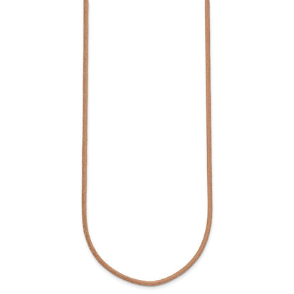 14k Yellow Gold Yellow Clasp 2mm 16 inch Natural Leather Cord Necklace