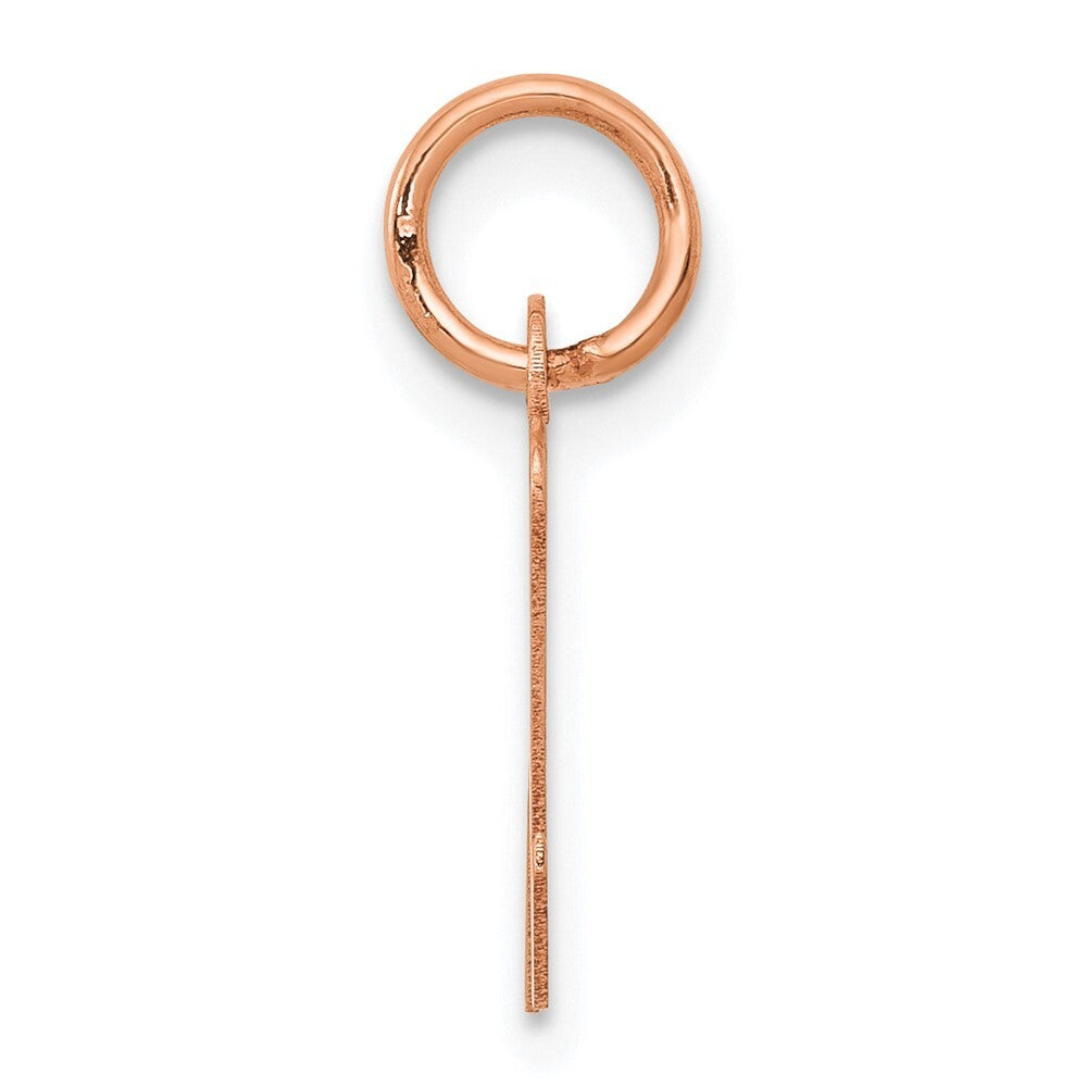 14k Rose Gold Small Script Letter N Initial Charm Pendant for Women