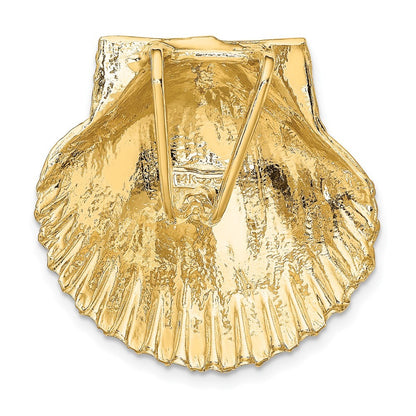 14k Yellow Gold Fits Up To 8mm and 10mm Medium Scallop Shell Slide