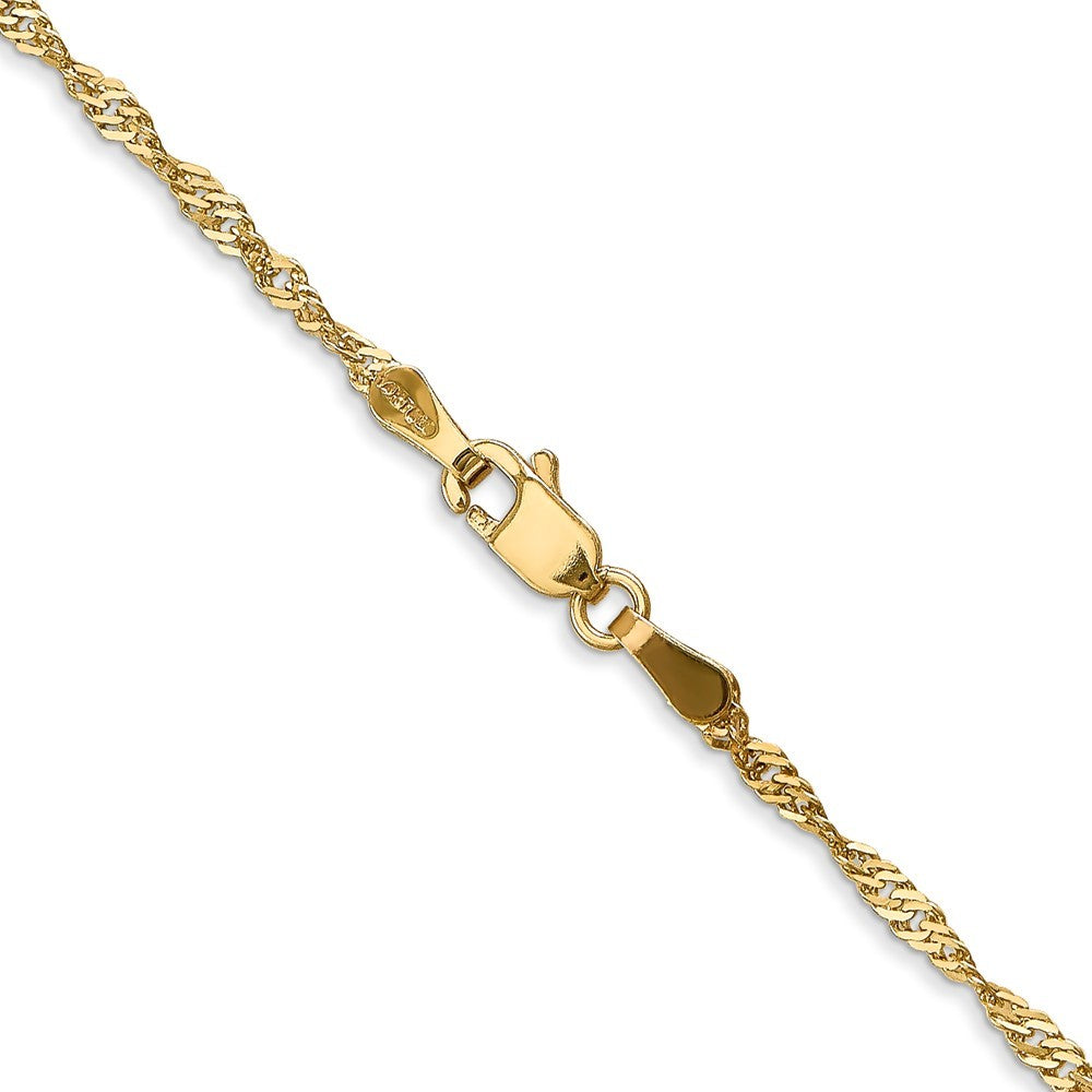 14k Yellow Gold 20 inch 1.70mm Singapore Chain Necklace