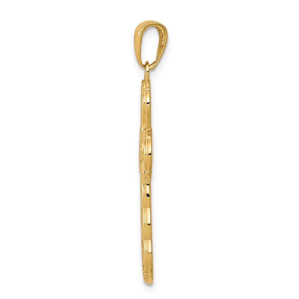 14k Yellow Gold Satin Crucifix Pendant