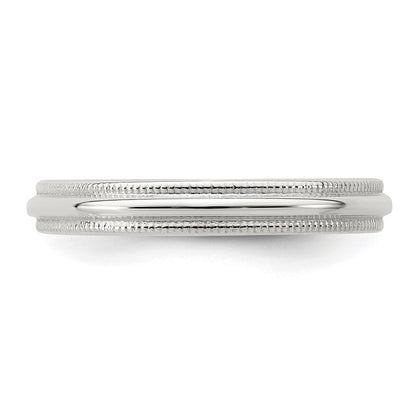 Sterling Silver 3mm Half Round Milgrain Size 5 Band Ring