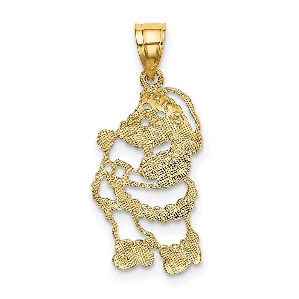 14k Yellow Gold Polished Santa Charm Pendant for Women