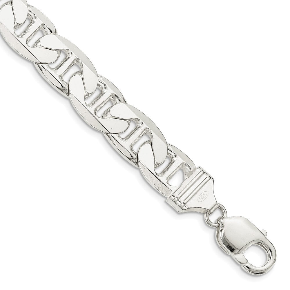 Sterling Silver 11.5mm Flat Anchor Chain Bracelet
