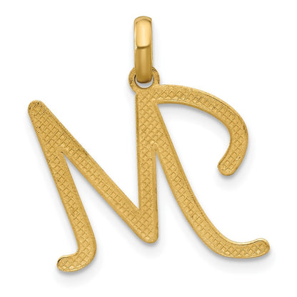14k Yellow Gold Fancy Letter M Pendant for Women