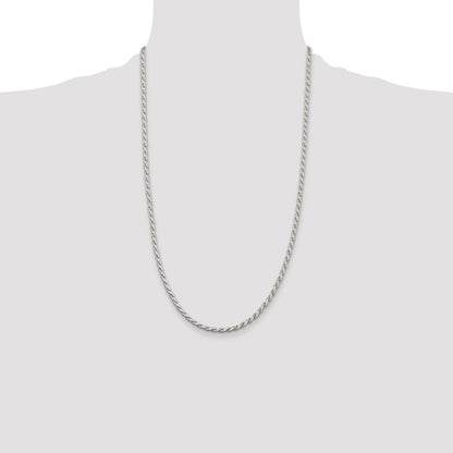 Sterling Silver 3.1mm Flat Rope Chain