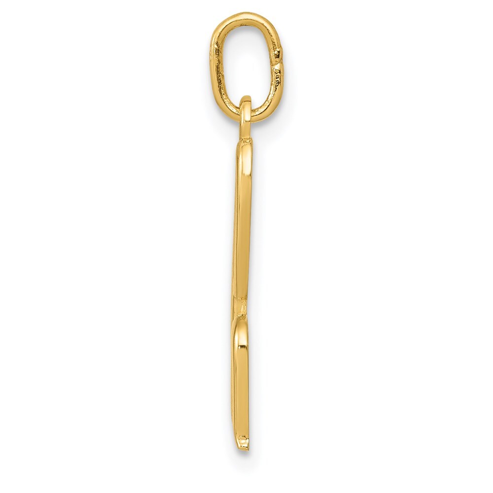 14k Yellow Gold Letter H Initial Charm Pendant for Women