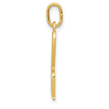 14k Yellow Gold Letter H Initial Charm Pendant for Women