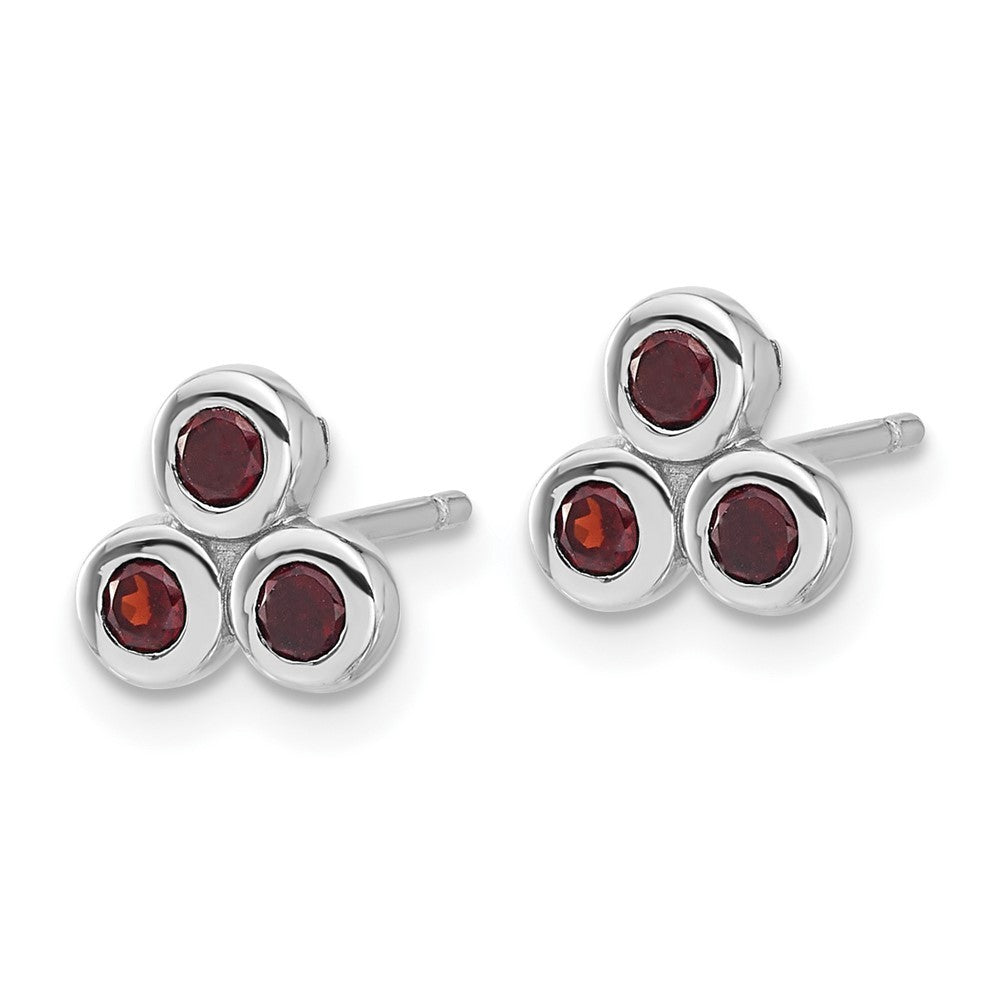 Sterling Silver Rhodium-plated Garnet Earrings