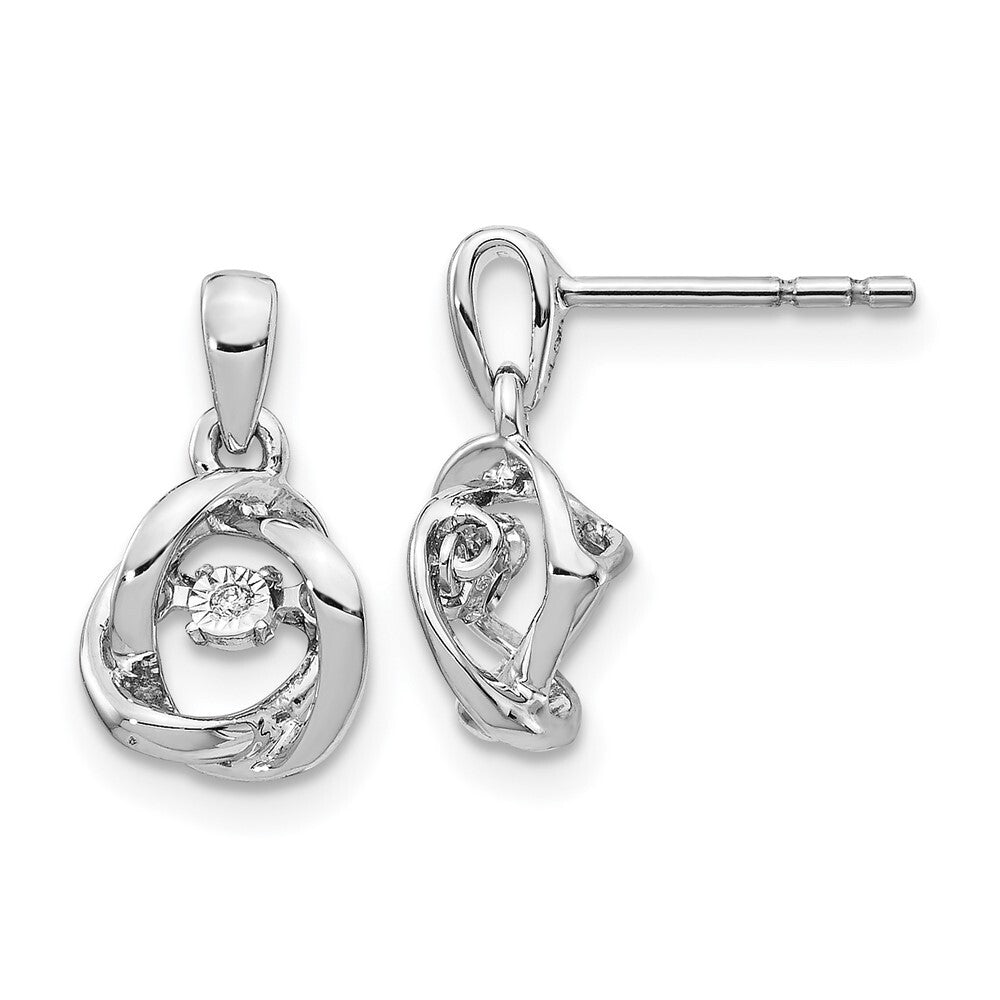 14k White Gold Fancy Moving Diamond Drop & Dangle Earrings