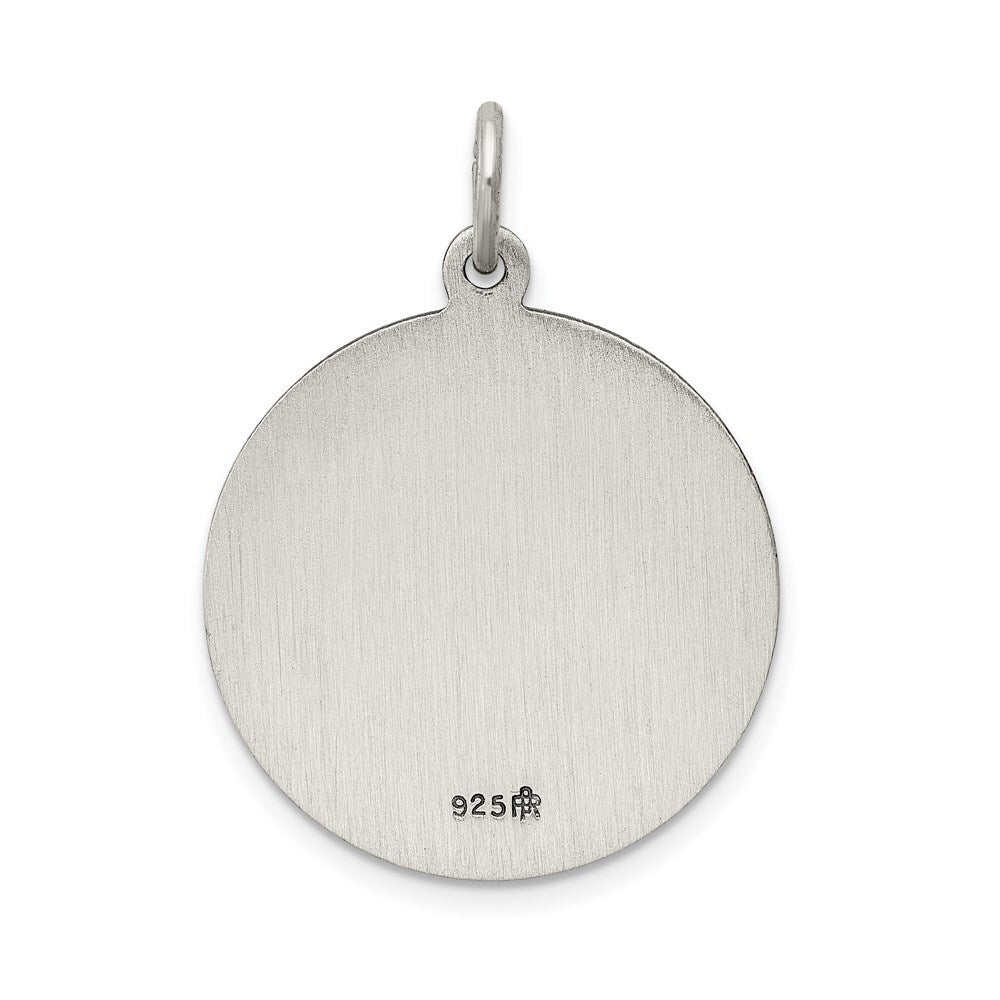 Sterling Silver Antiqued Sacred Heart of Jesus Medal Pendant