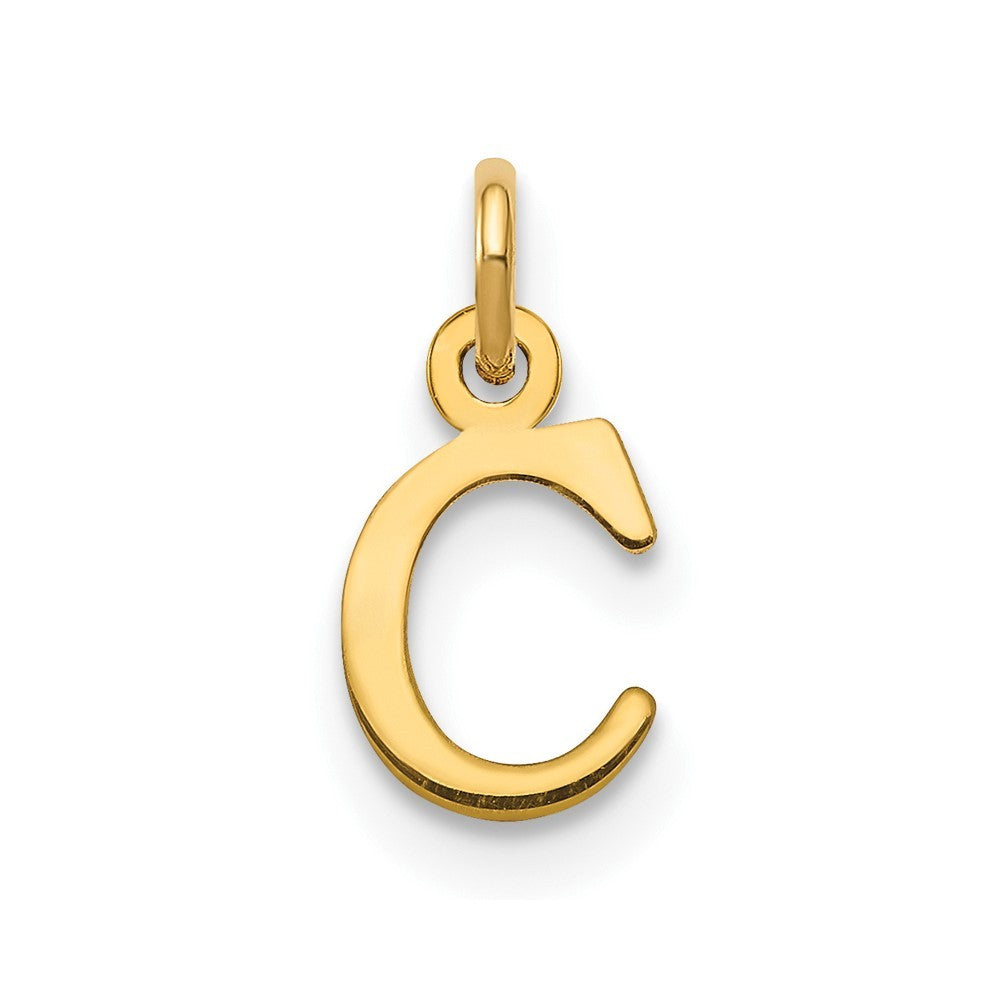 14k Yellow Gold Cutout Letter C Initial Pendant