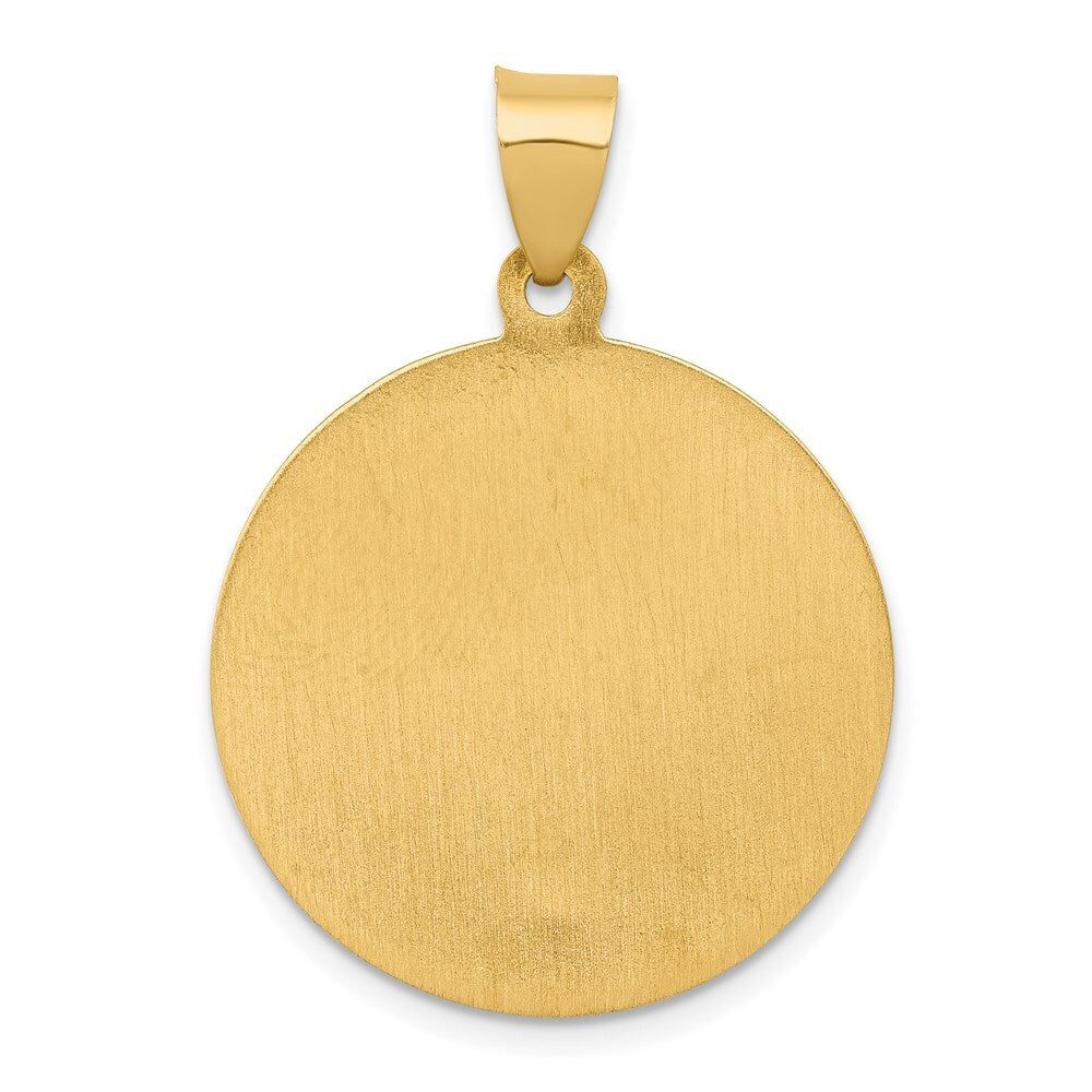 14k Yellow Gold Polished and Satin St Patrick Medal Hollow Pendant for Women