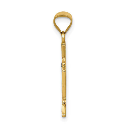 14k Yellow Gold Rhodium St. Benedict Semi-solid Pendant