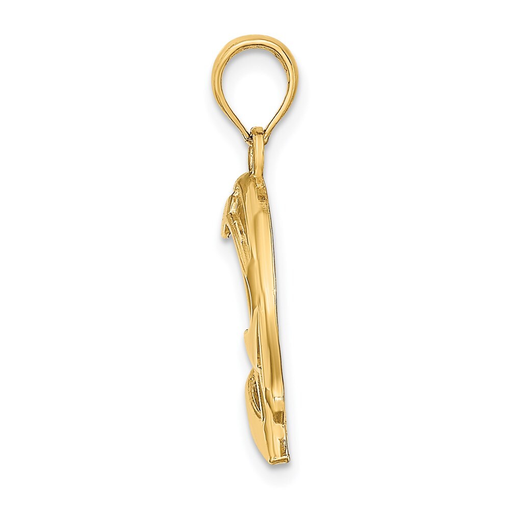 14k Yellow Gold Cut-Out Duck Head Charm Pendant for Women