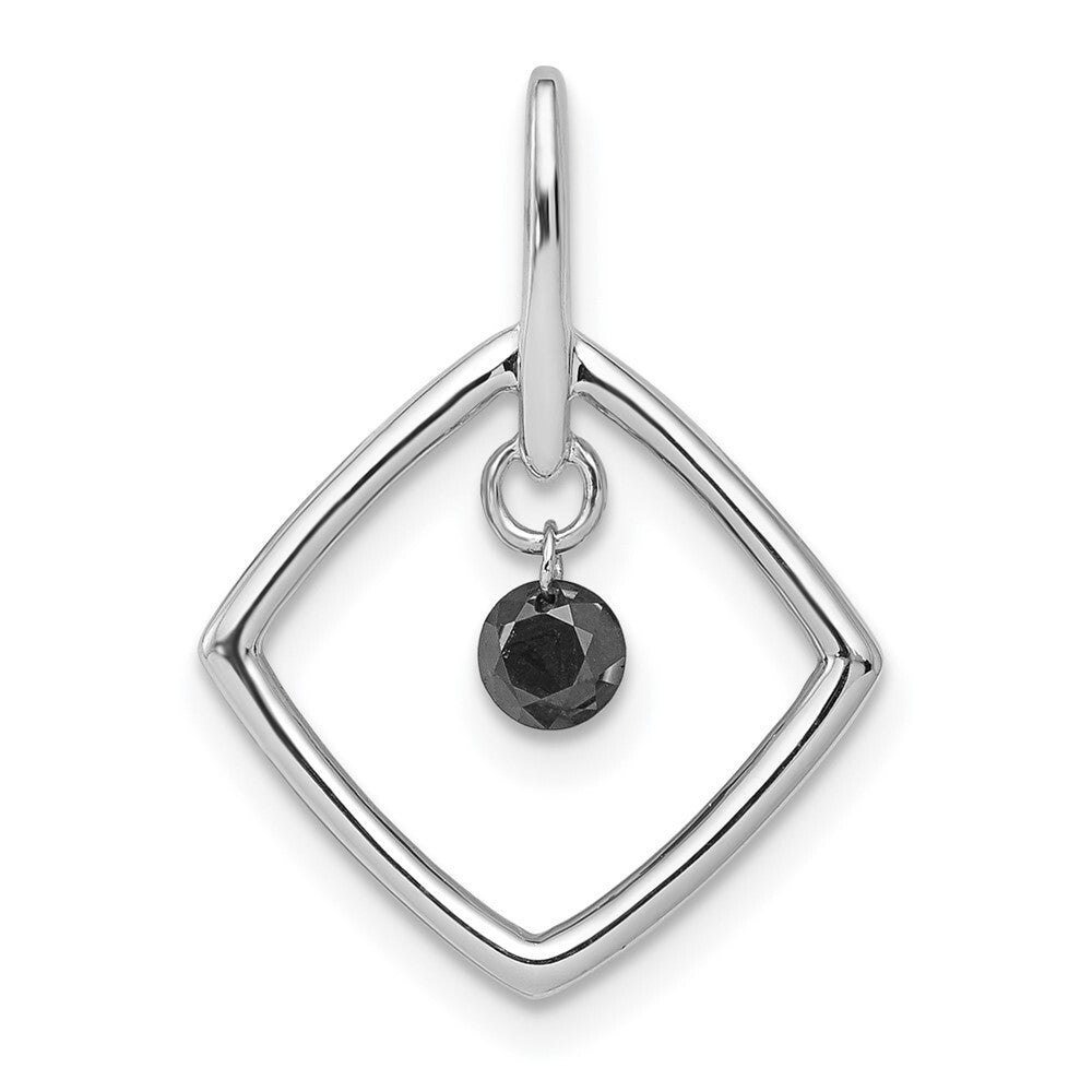 14k White Gold 1/6ct. Black Diamond Dangle Pendant for Women