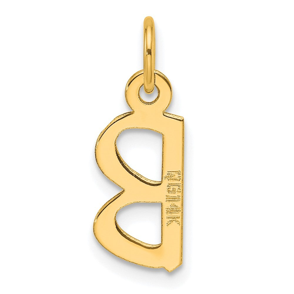 14k Yellow Gold  Slanted Block Letter B Initial Charm