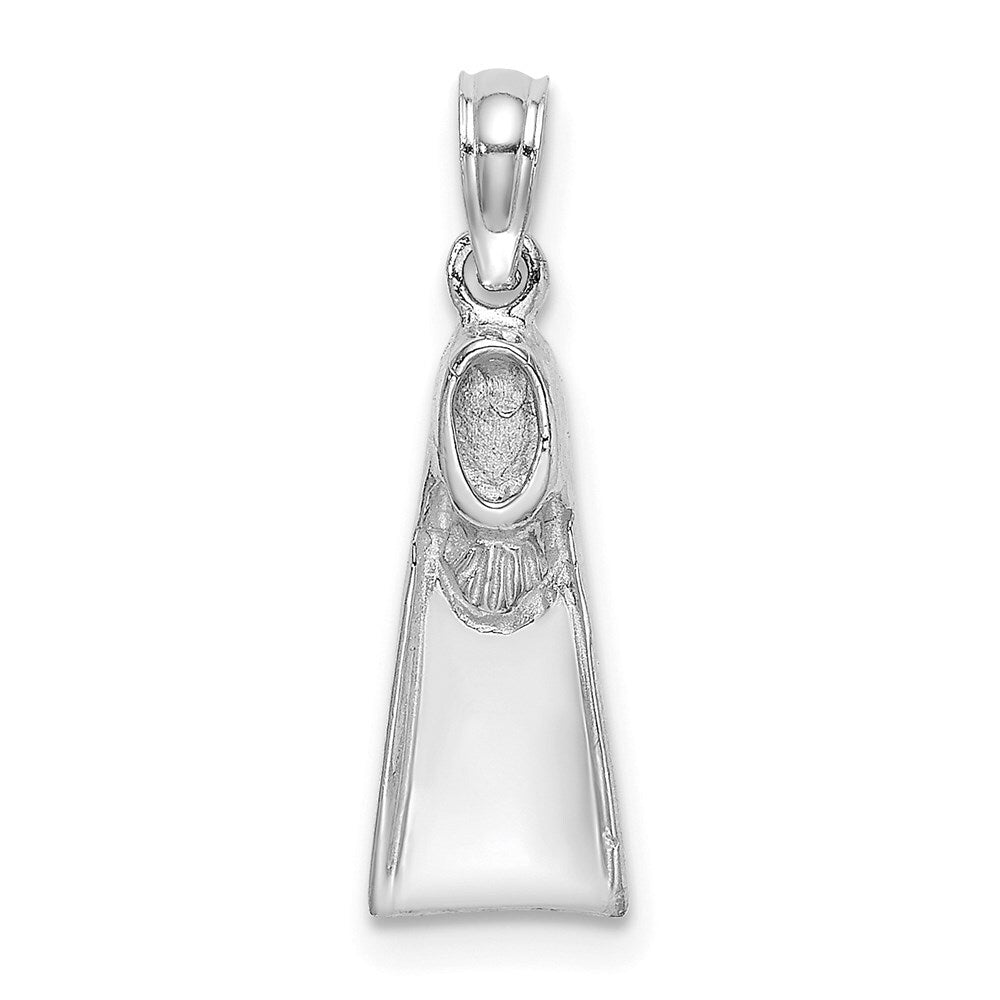 14k White Gold Scuba Flipper Charm Pendant for Women