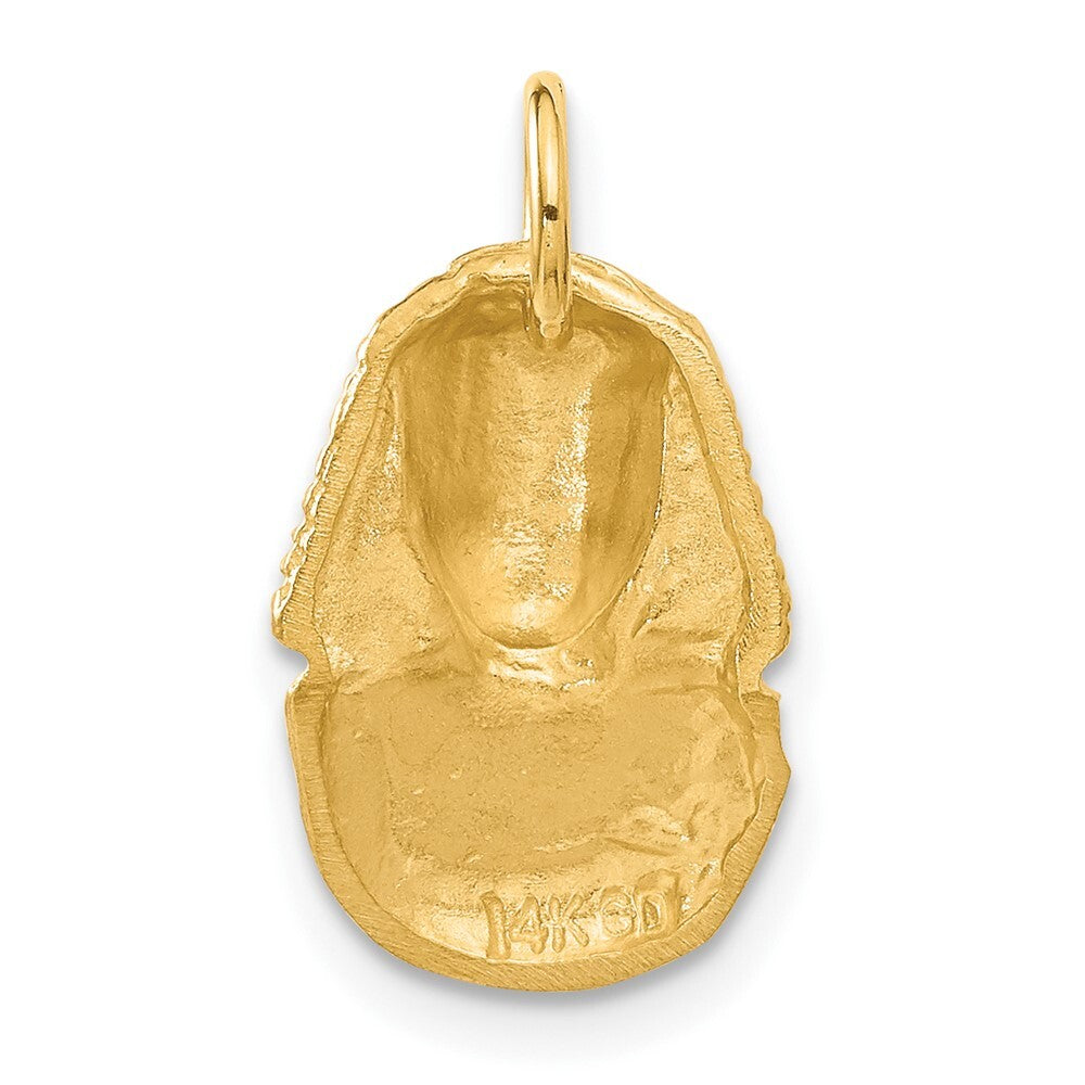 14k Yellow Gold Satin Diamond-Cut King Tut Charm Pendant for Women