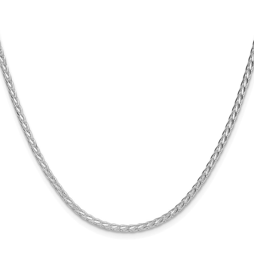Sterling Silver Rhodium 2.5mm 8 Sided Diamond-Cut Double Spiga Chain Necklace