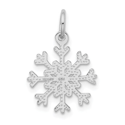 14k White Gold Snowflake Charm Pendant for Women