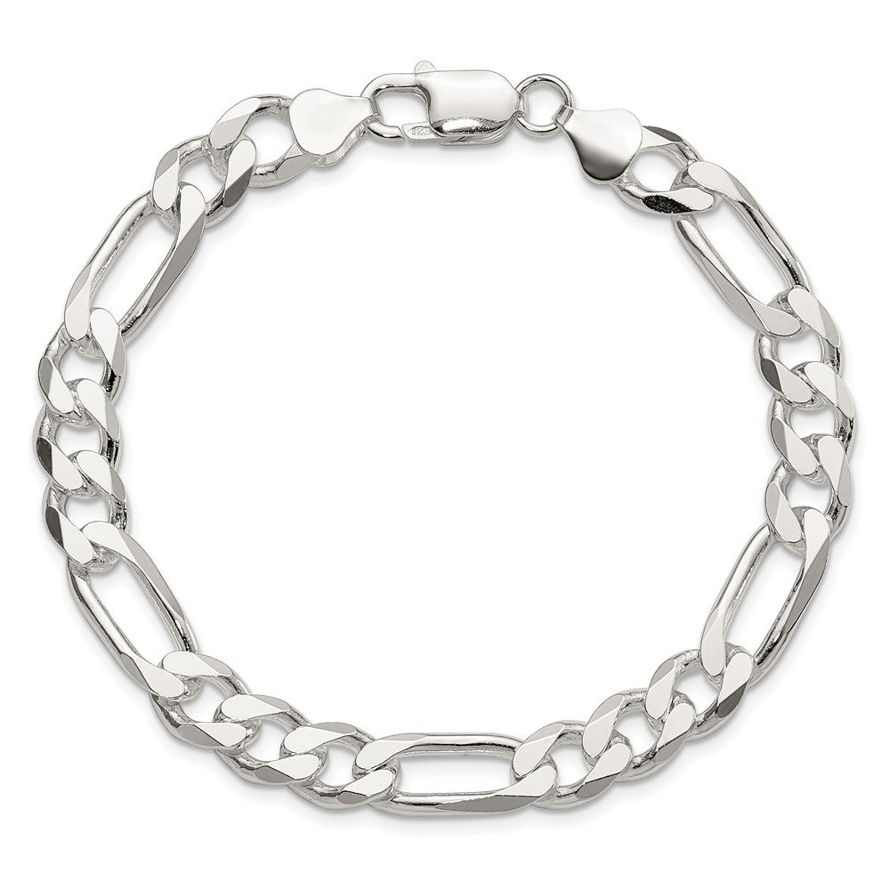 Sterling Silver 8mm Figaro Chain Bracelet