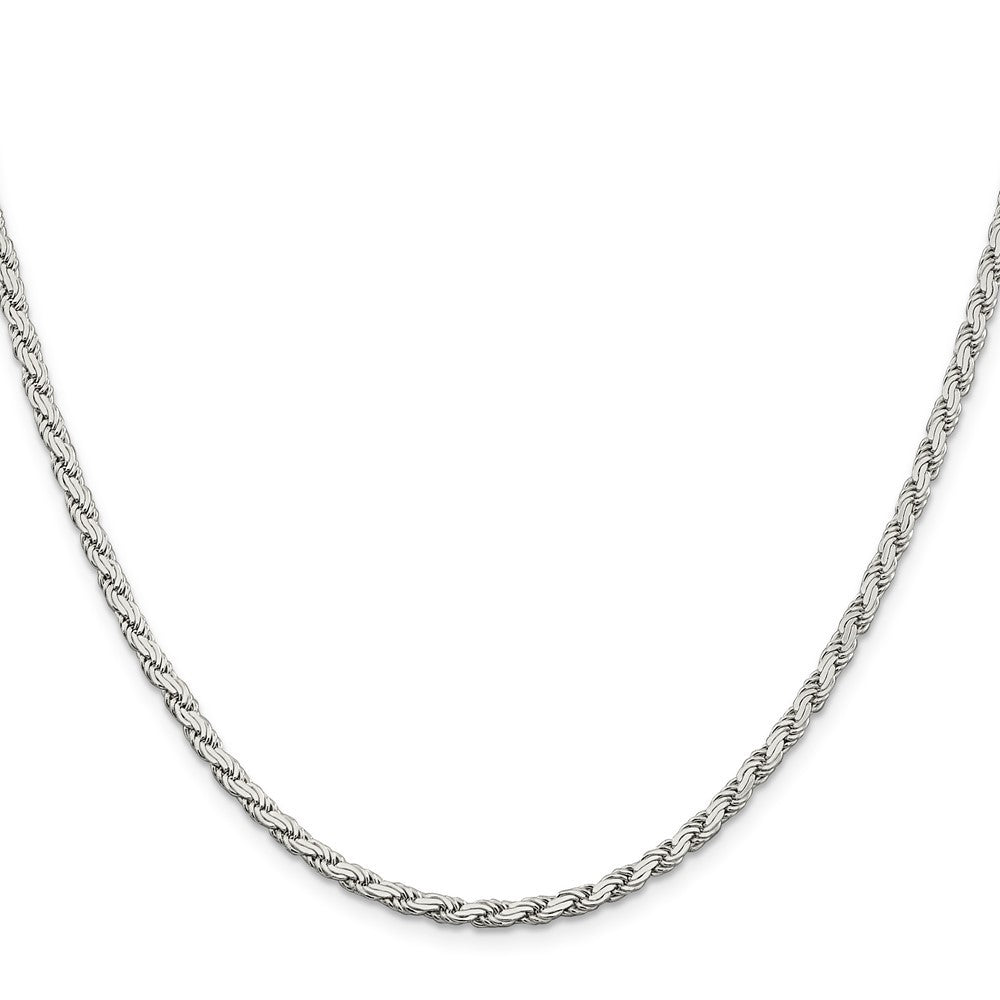 Sterling Silver 3.1mm Flat Rope Chain Necklace