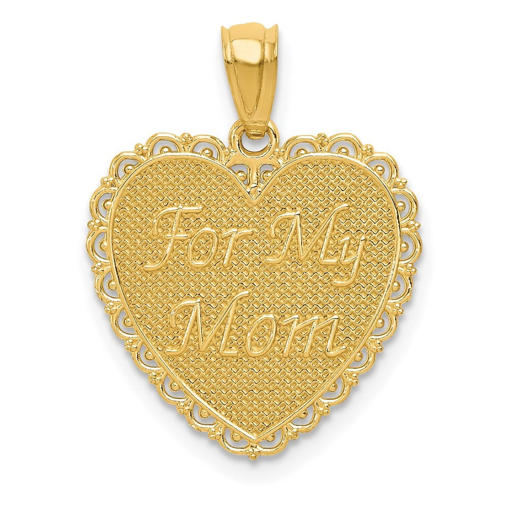 14k Yellow Gold Reversible FOR MY MOM/ Thanks For Everything Pendant