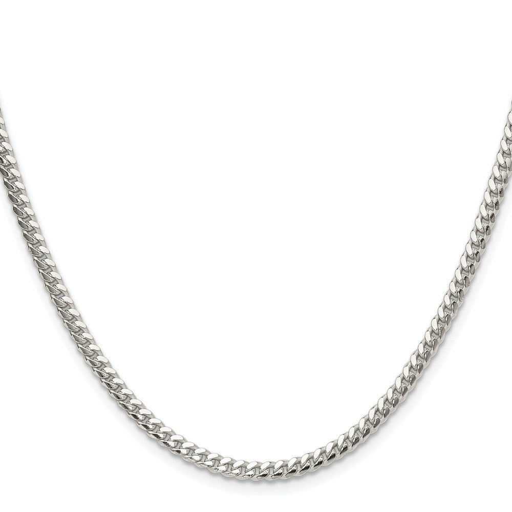 Sterling Silver Polished 3.4mm Domed Curb Chain Necklace