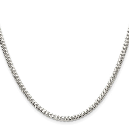 Sterling Silver Polished 3.4mm Domed Curb Chain Necklace