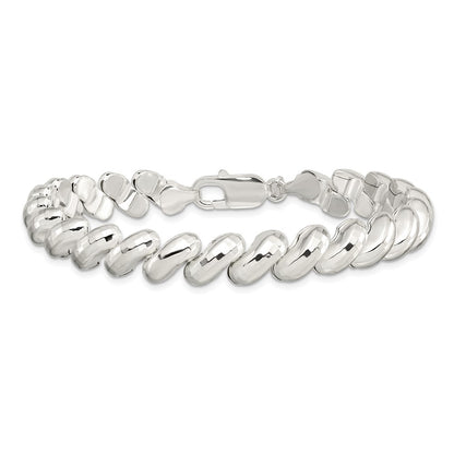 Sterling Silver Fancy Diamond-cut San Marco Bracelet