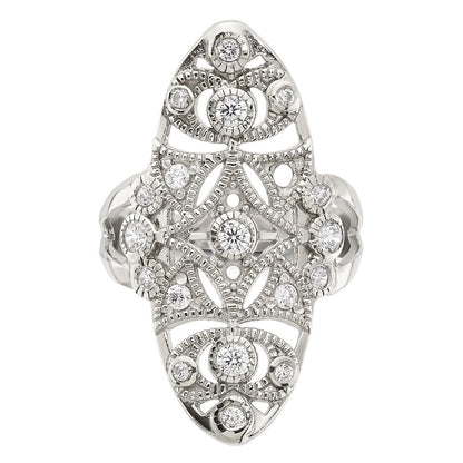 Sterling Silver Polished Fancy CZ Ring Size 8