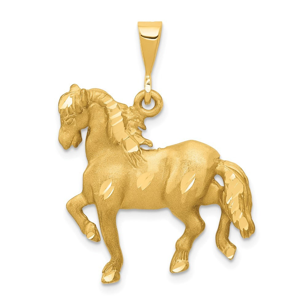 14k Yellow Gold Horse Pendant