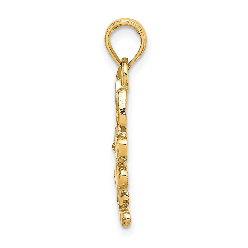 14k Yellow Gold Rabbit Charm Pendant for Women